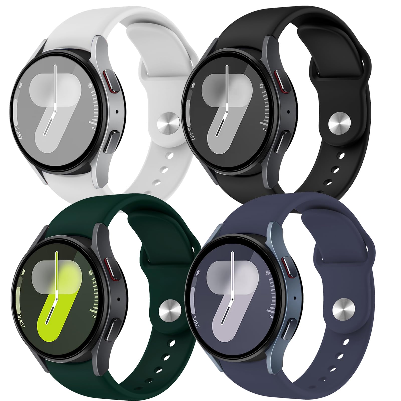 Sport Bands for Samsung Galaxy Watch 7 6 5 4 FE Band 40mm 44mm Watch 6 Classic 47mm 43mm Watch 4 Classic 46mm 42mm Women Men,Silicone Strap for