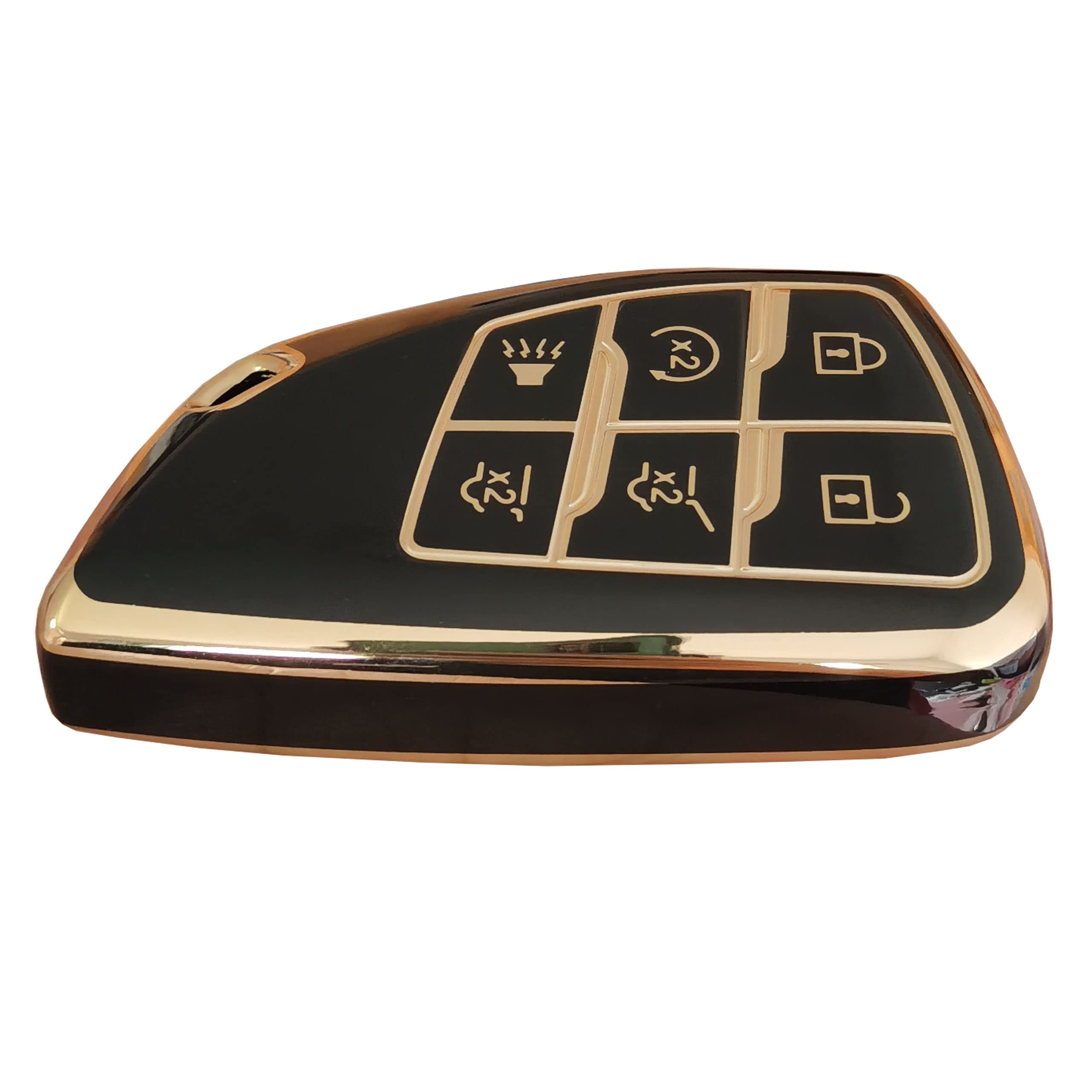 QIXIUBIA for GMC Key Fob Cover Keyless Remote Smart Key Shell with Keychain Fit for GMC Yukon Chevy Chevrolet Suburban Tahoe GM Buick Encore - View 4 of 4