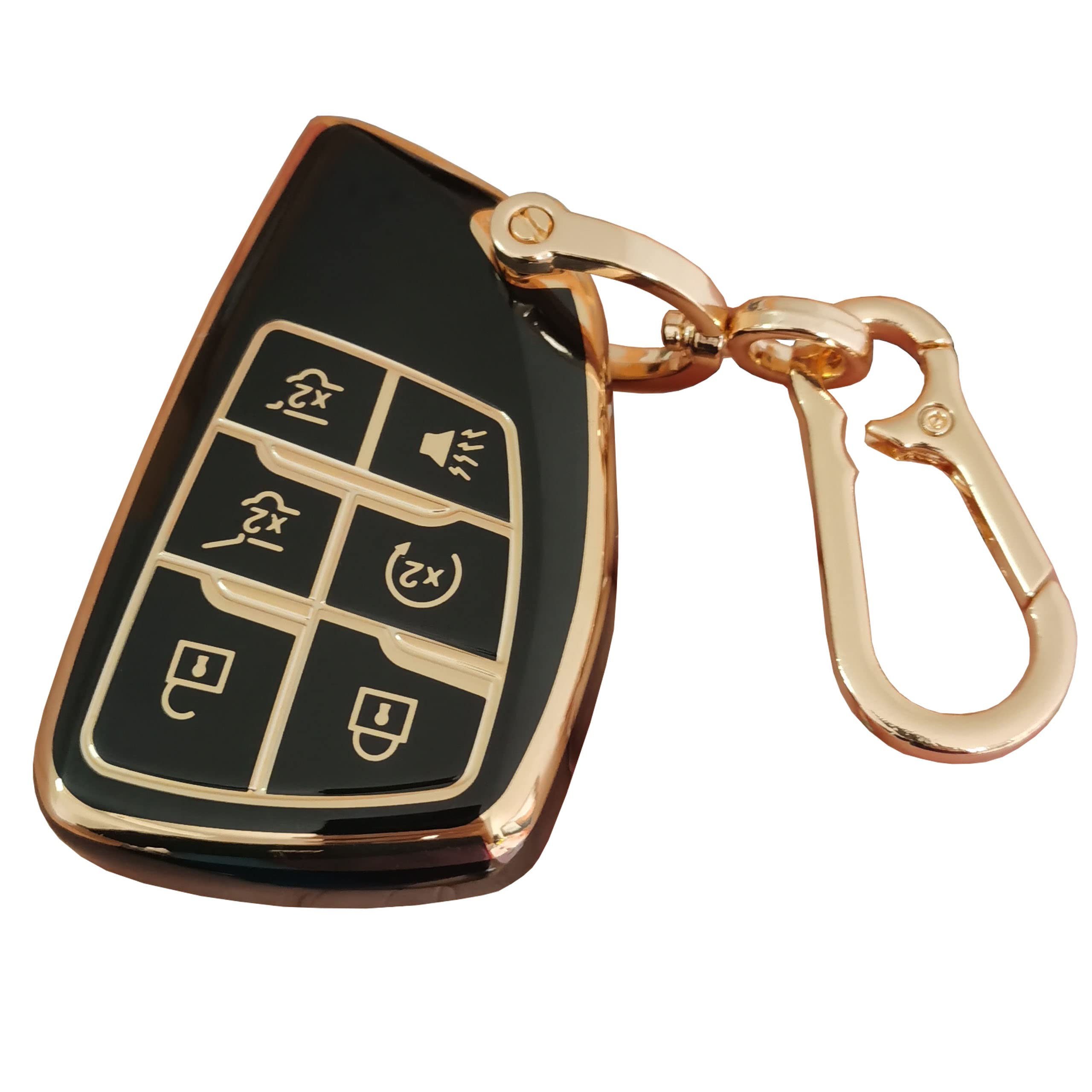 QIXIUBIA for GMC Key Fob Cover Keyless Remote Smart Key Shell with Keychain Fit for GMC Yukon Chevy Chevrolet Suburban Tahoe GM Buick Encore