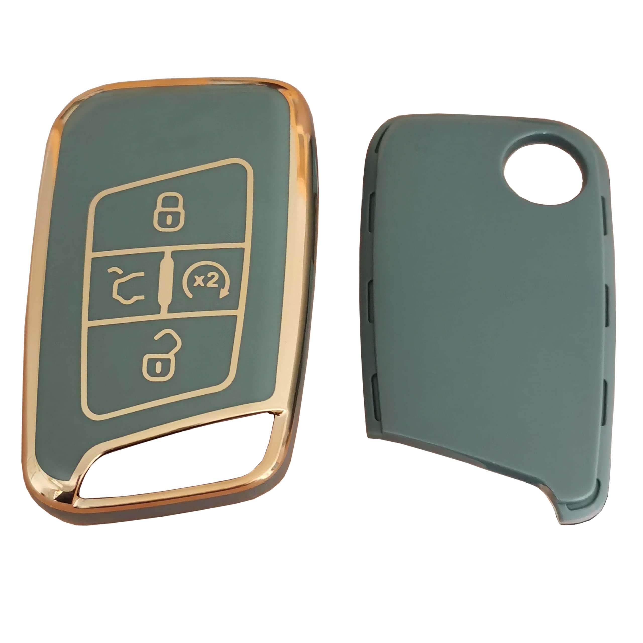 QIXIUBIA for Volkswagen Key Fob Cover Keyless Remote Smart Key Fob Shell with Keychain Fit for VW Volkswagen Atlas Jetta Passat Arteon Tiguan - View 3 of 5