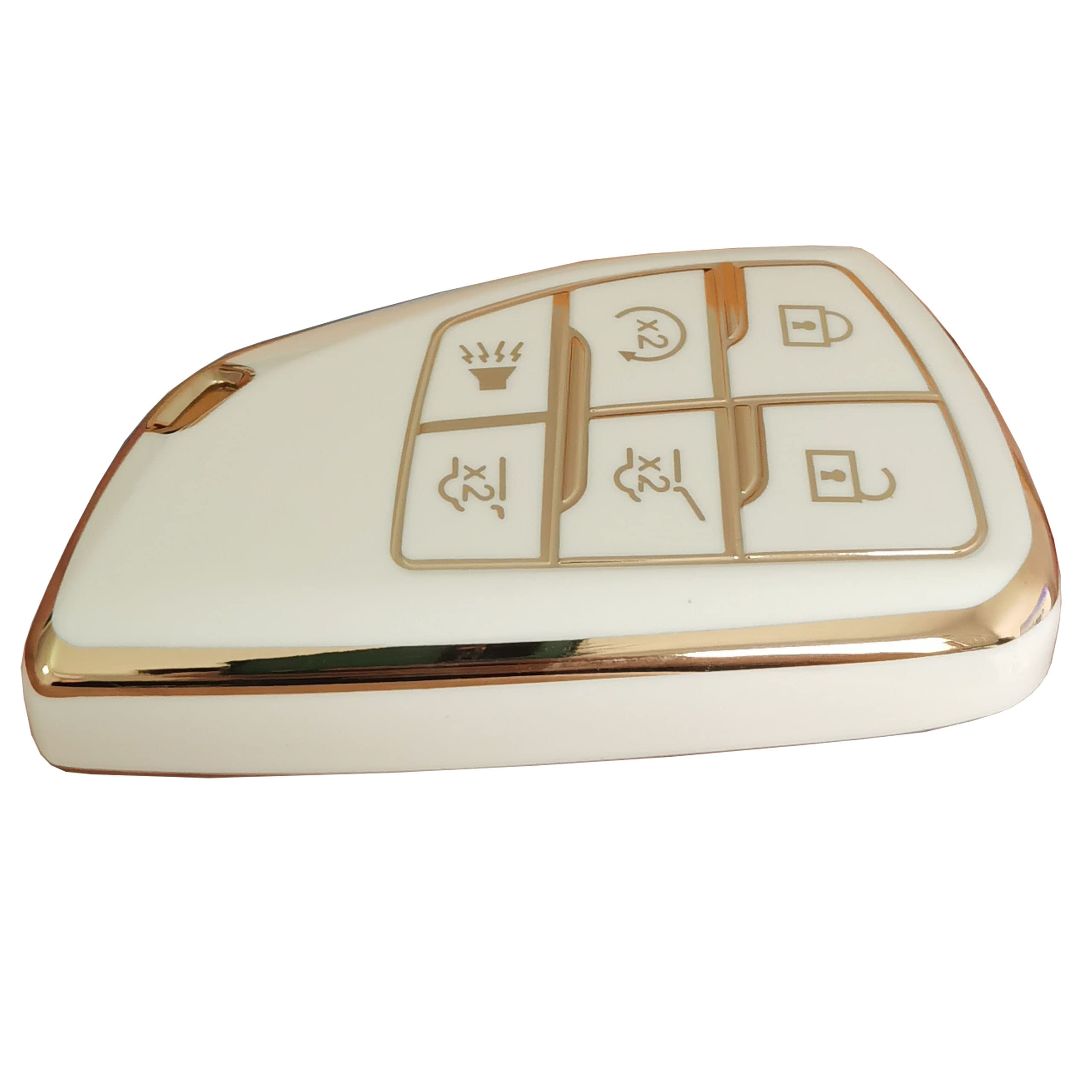 QIXIUBIA for GMC Key Fob Cover Keyless Remote Smart Key Shell with Keychain Fit for GMC Yukon Chevy Chevrolet Suburban Tahoe GM Buick Encore - View 4 of 4