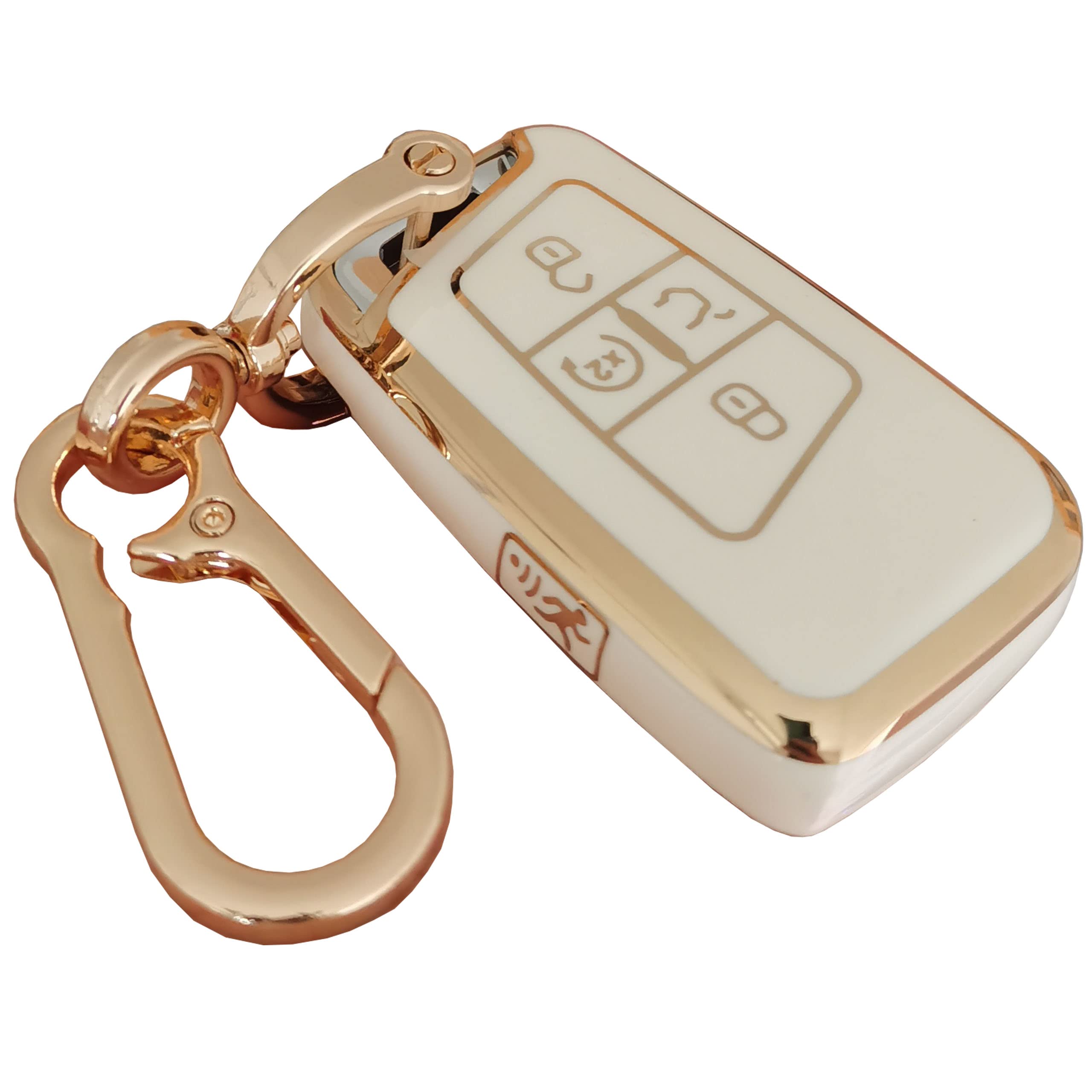 QIXIUBIA for Volkswagen Key Fob Cover Keyless Remote Smart Key Fob Shell with Keychain Fit for VW Volkswagen Atlas Jetta Passat Arteon Tiguan (White)