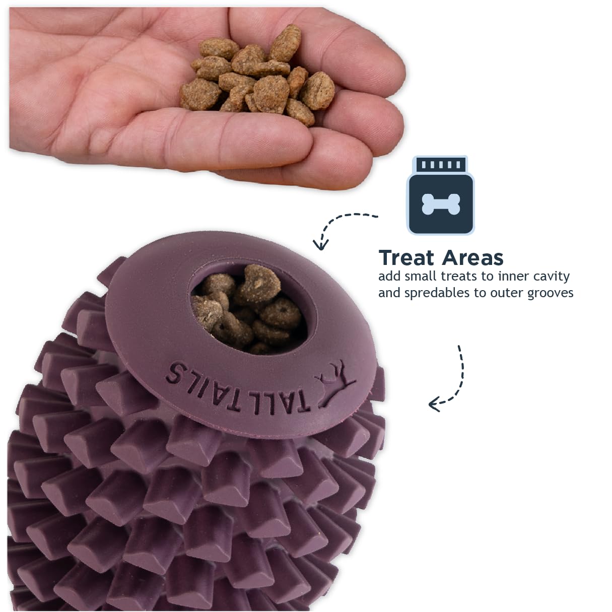 Tall Tails Tall Tails Pinecone Natural Rubber Dog Toy for Treats and Kibble Play - View 3 of 8