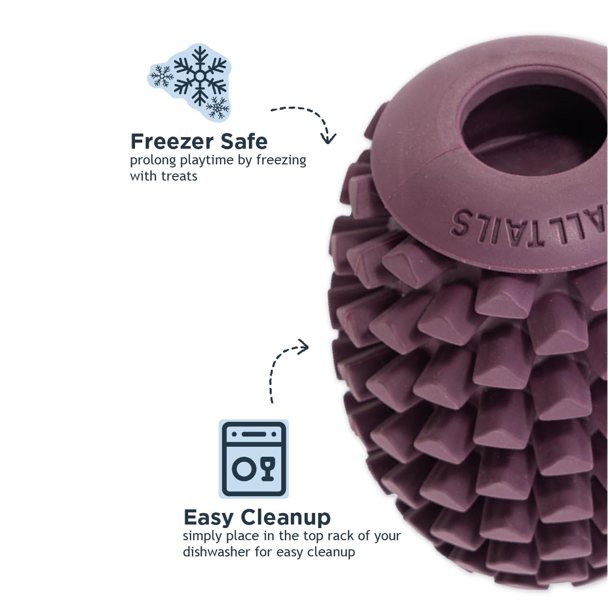 Tall Tails Tall Tails Pinecone Natural Rubber Dog Toy for Treats and Kibble Play - View 4 of 8