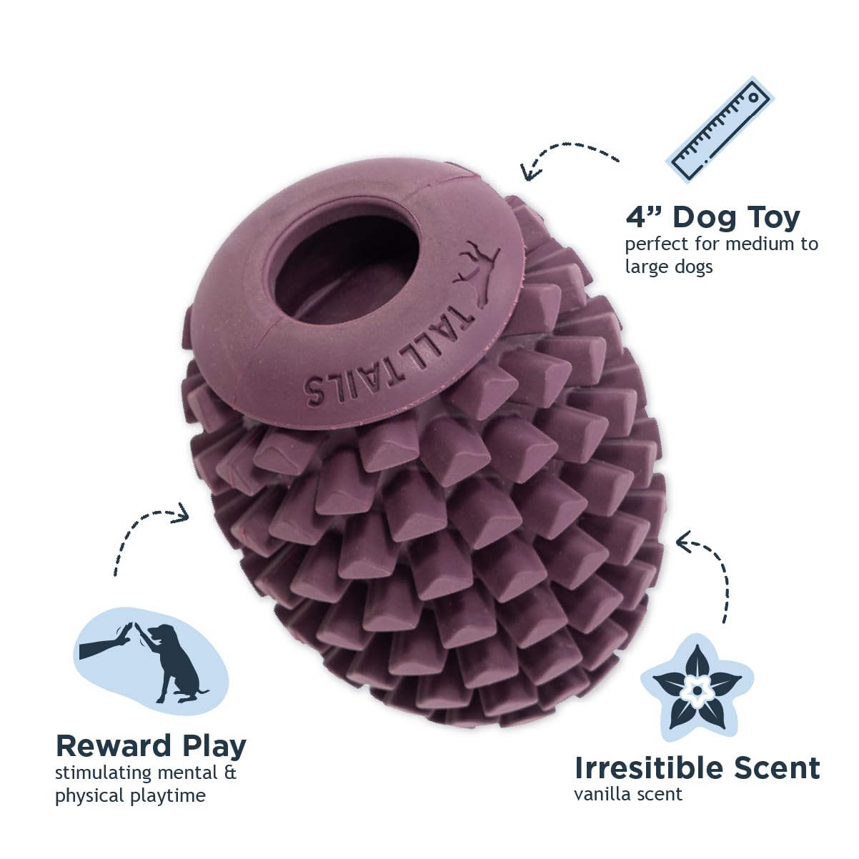 Tall Tails Tall Tails Pinecone Natural Rubber Dog Toy for Treats and Kibble Play - View 5 of 8