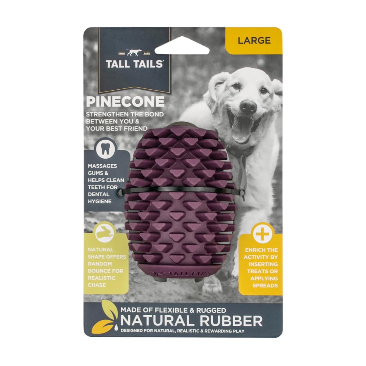 Tall Tails Tall Tails Pinecone Natural Rubber Dog Toy for Treats and Kibble Play - View 6 of 8