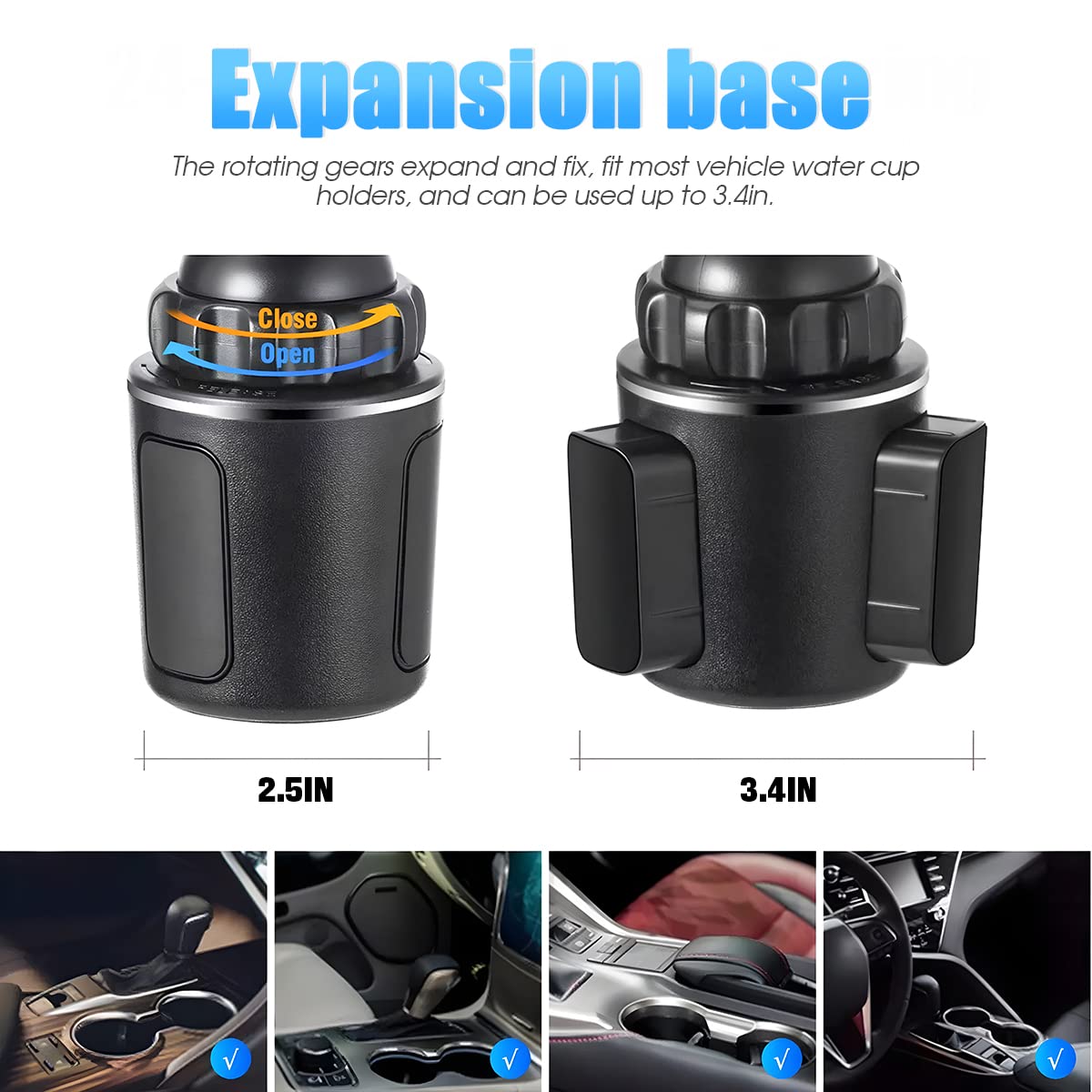 AUKEPO Universal Adjustable Long Neck Car Cup Phone Holder for Trucks, SUVs, No Shaking Automobile Cradle for iPhone, Samsung and Smart Phone - View 3 of 6