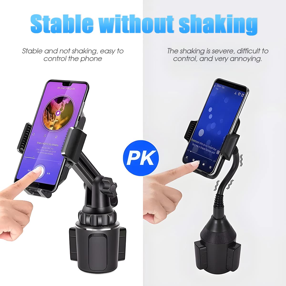 AUKEPO Universal Adjustable Long Neck Car Cup Phone Holder for Trucks, SUVs, No Shaking Automobile Cradle for iPhone, Samsung and Smart Phone - View 4 of 6
