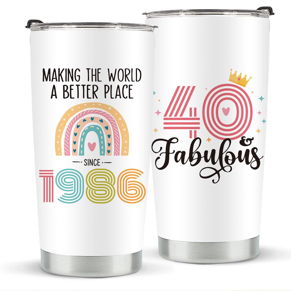 kdxpbpz 40th Birthday Gifts for Women 20 oz Stainless Steel Vacuum Insulated Tumbler Perfect for 1985 Birthday Celebrations and Gift Ideas