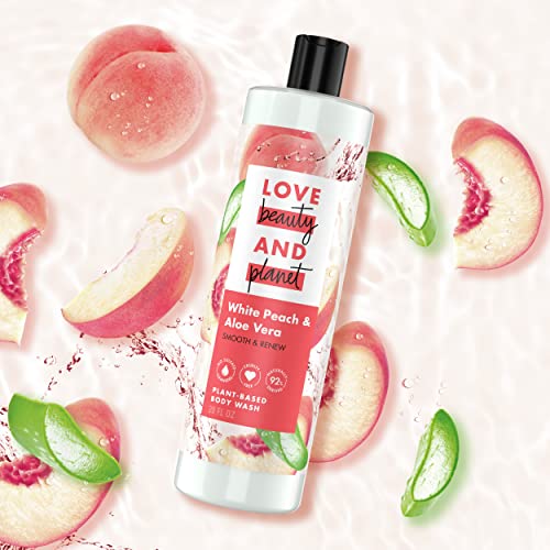 Love Beauty And Planet Love Beauty and Planet Plant-Based Body Wash: Smooth & Renew with White Peach & Aloe Vera - 92% Naturally Derived, Sulfate-Free, Cruelty-Free - View 4 of 5