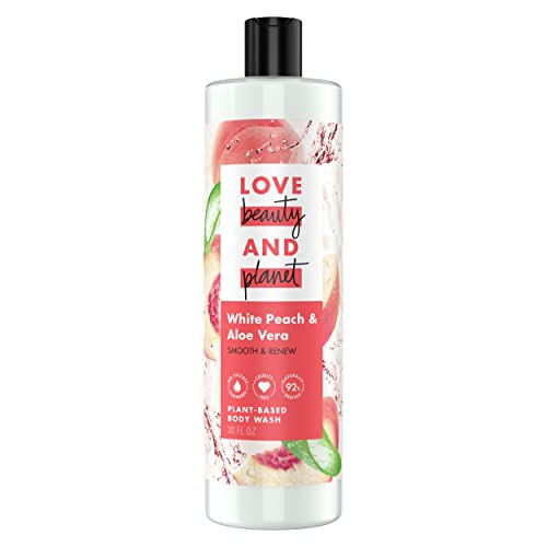 Love Beauty And Planet Love Beauty and Planet Plant-Based Body Wash: Smooth & Renew with White Peach & Aloe Vera - 92% Naturally Derived, Sulfate-Free, Cruelty-Free