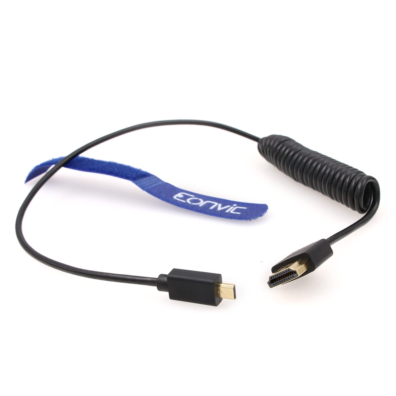 Eonvic 2.0 HDMI Coiled Cable 4K High Speed Male to Male Extender for Canon Sony Panasonic Cameras