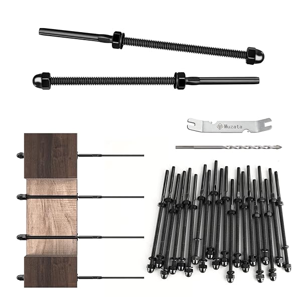 Muzata "Muzata 20 Pack Black Cable Railing Kit - Tensioner for 1/8" Stainless Steel Cable Railing System for Wood & Metal Posts"
