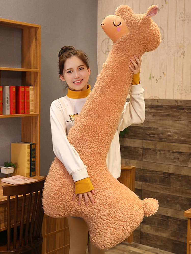 Sejiarep Sejiarep 29 Inch Giant Alpaca Llama Plush Pillow Perfect Gift for Women and Children Ideal for Birthdays and Festivals Brown Color