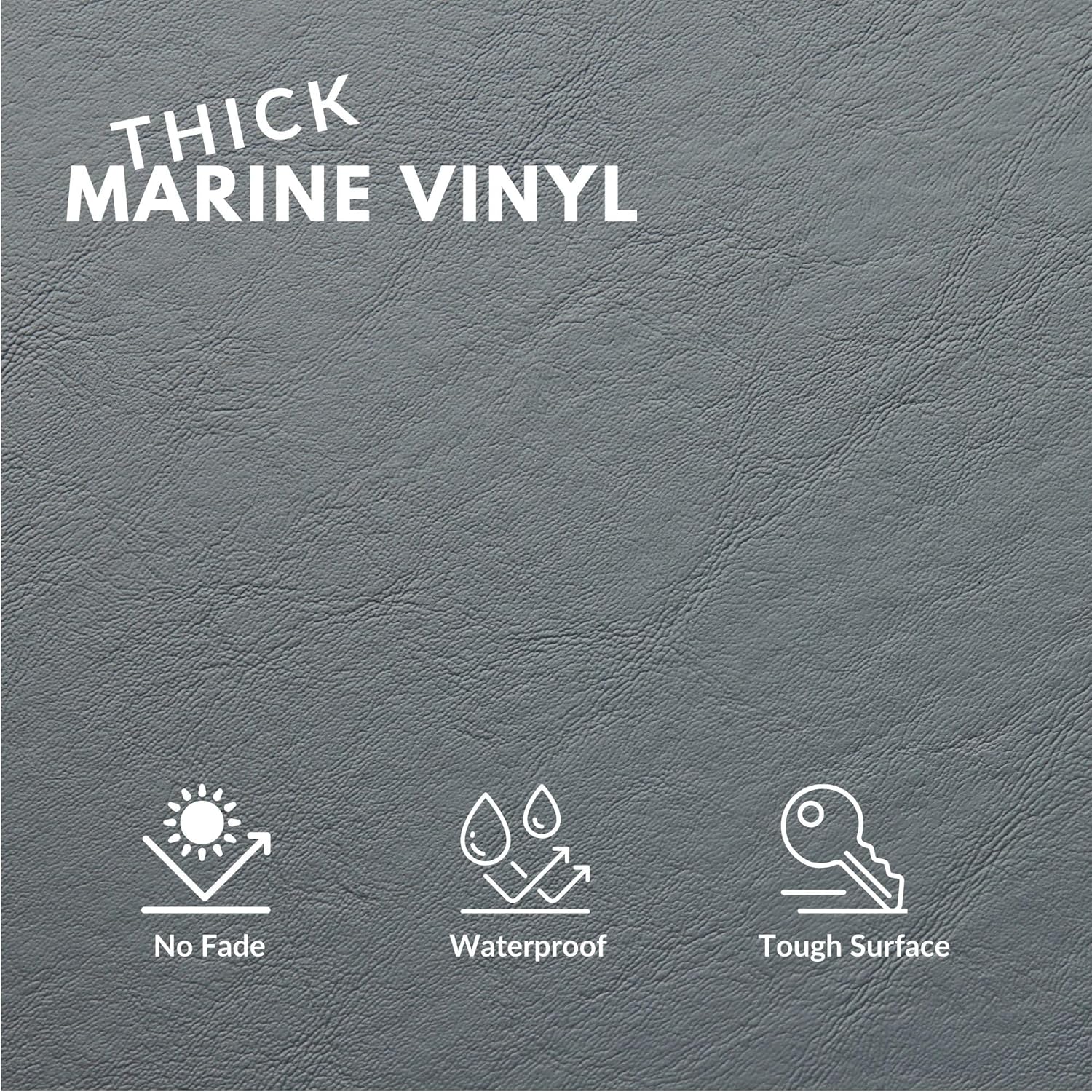 SARANDAVE Marine Vinyl Fabric Upholstery Faux Leather for Outdoor Boat Automotive DIY Crafting 1 Yard Cut 36x54 Grey - View 2 of 9