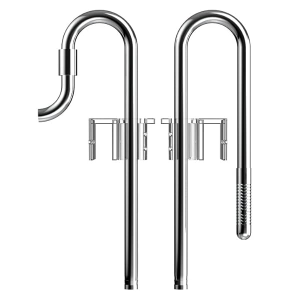FZONE FZONE Stainless Steel Lily Pipe Set for 16/22mm Filter Hoses Perfect for Aquarium Plant Tanks with Acrylic Pipe Fixer