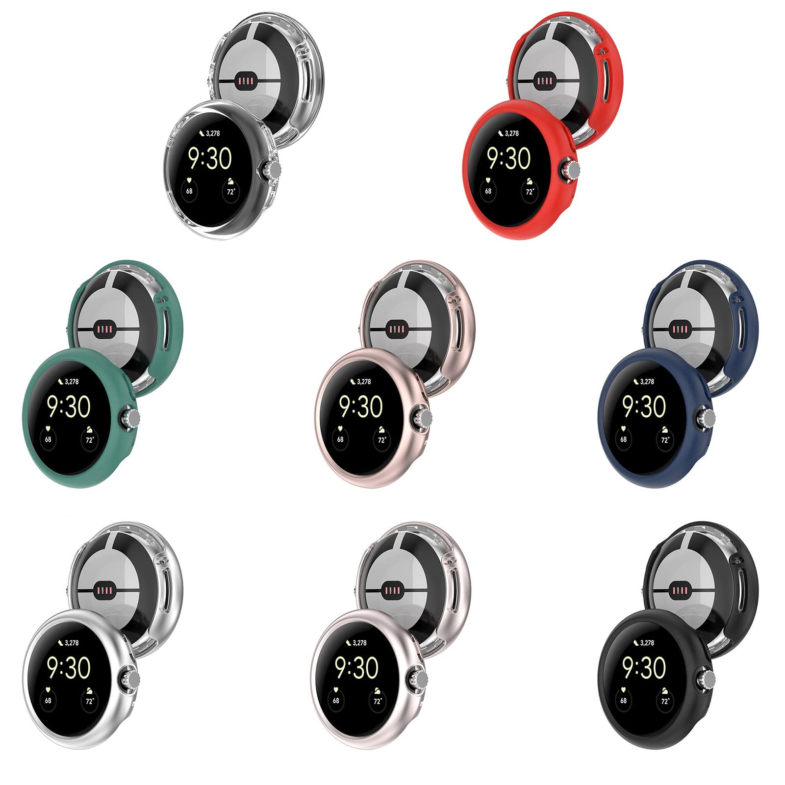 LOKEKE Google Pixel Watch Protective Case Cover PC Black Durable Shell for Enhanced Protection and Style - View 4 of 5