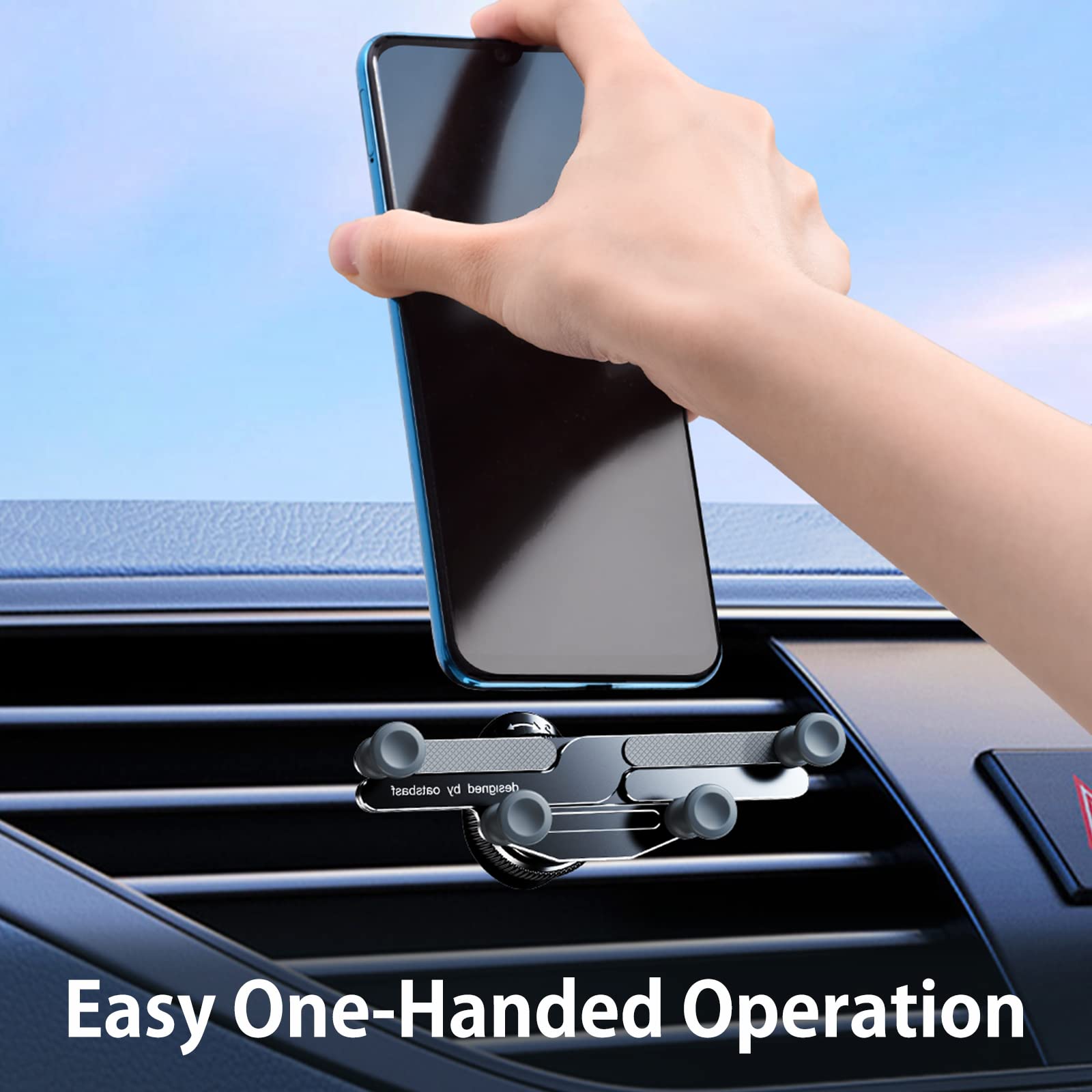 OATSBASF Car Vent Phone Mount [Full Metal Body] Foldable Car Air Vent Phone Holder, Compatible with iPhone 17 16 Pro Max 15 14 Samsung S25 Ultra 24 - View 2 of 7