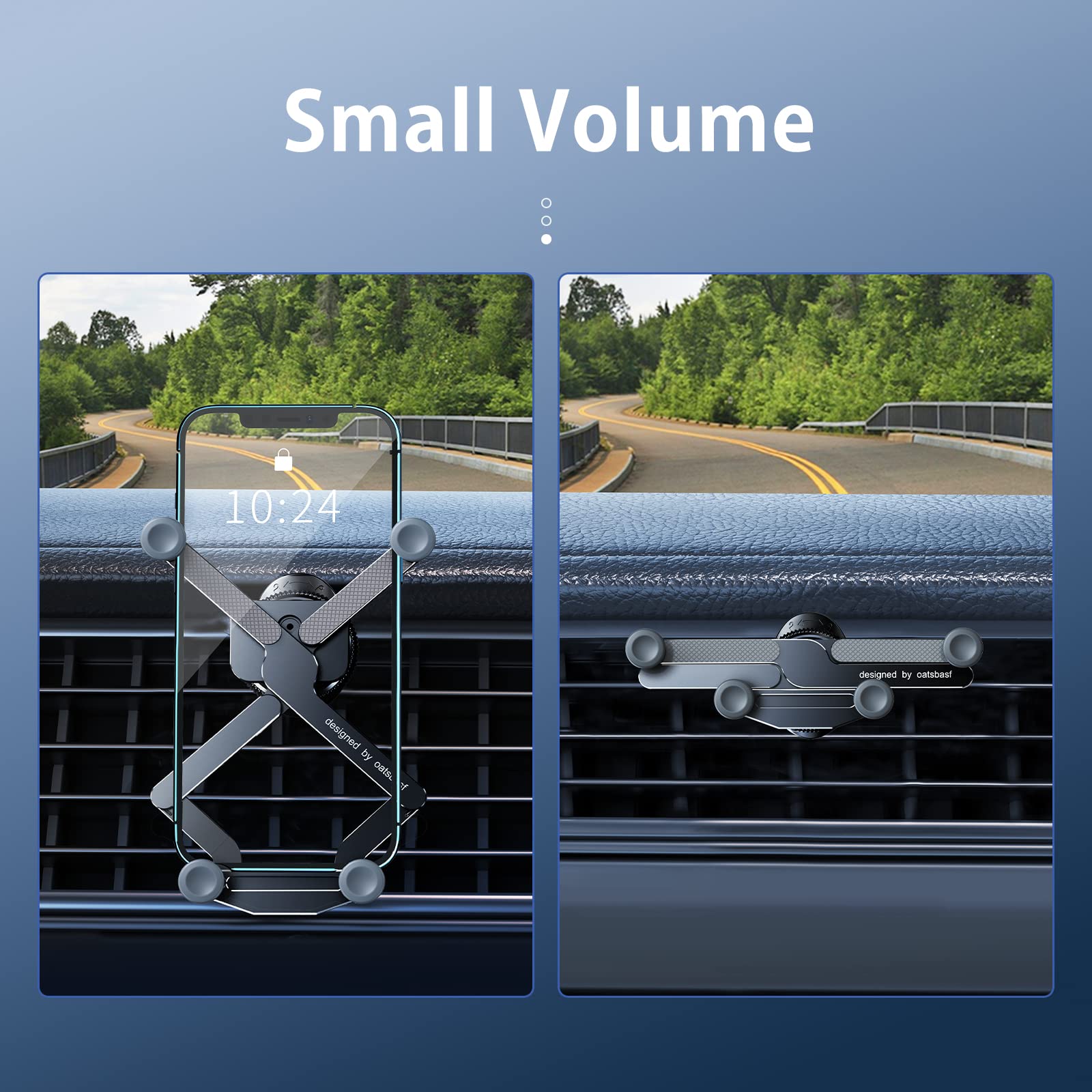 OATSBASF Car Vent Phone Mount [Full Metal Body] Foldable Car Air Vent Phone Holder, Compatible with iPhone 17 16 Pro Max 15 14 Samsung S25 Ultra 24 - View 4 of 7