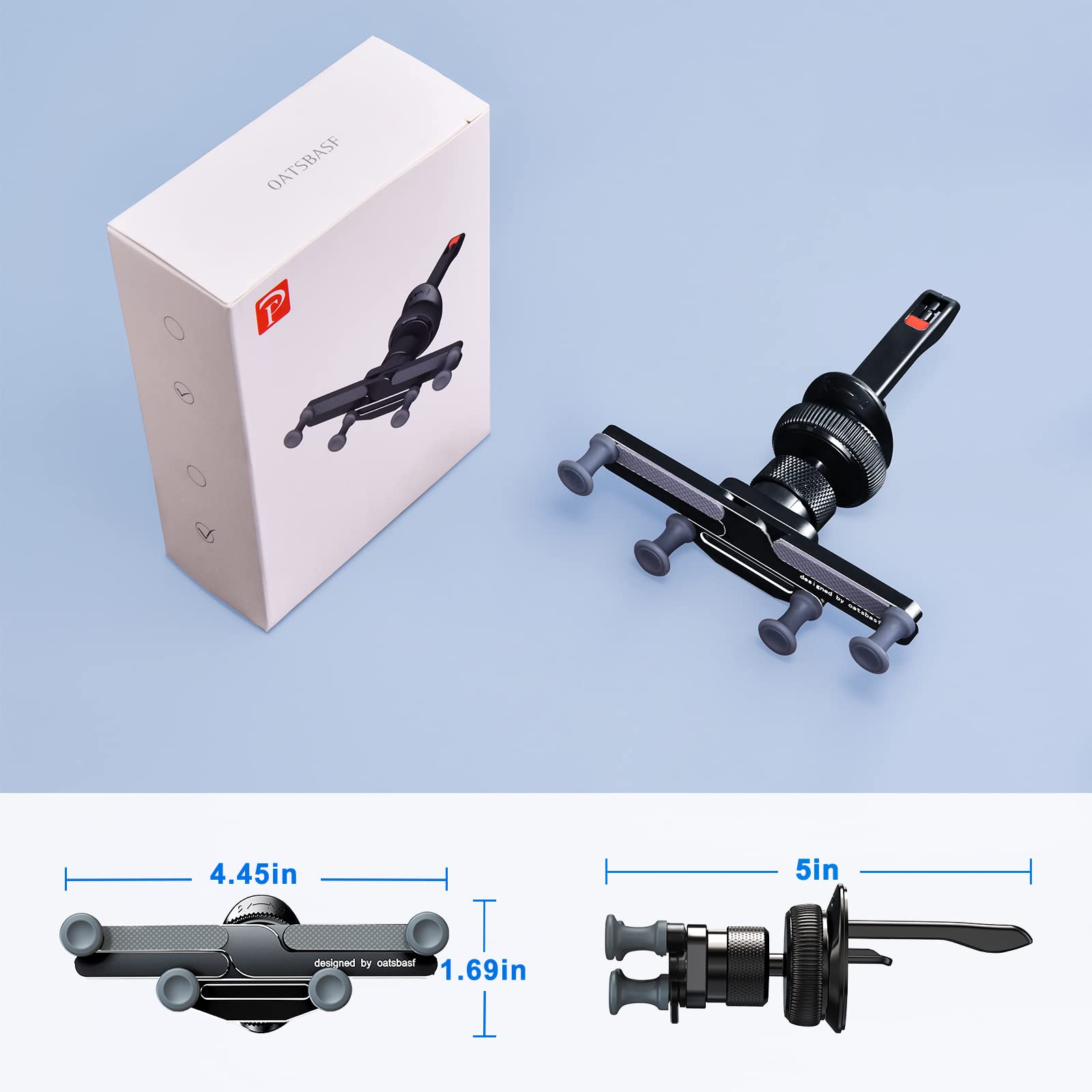 OATSBASF Car Vent Phone Mount [Full Metal Body] Foldable Car Air Vent Phone Holder, Compatible with iPhone 17 16 Pro Max 15 14 Samsung S25 Ultra 24 - View 6 of 7