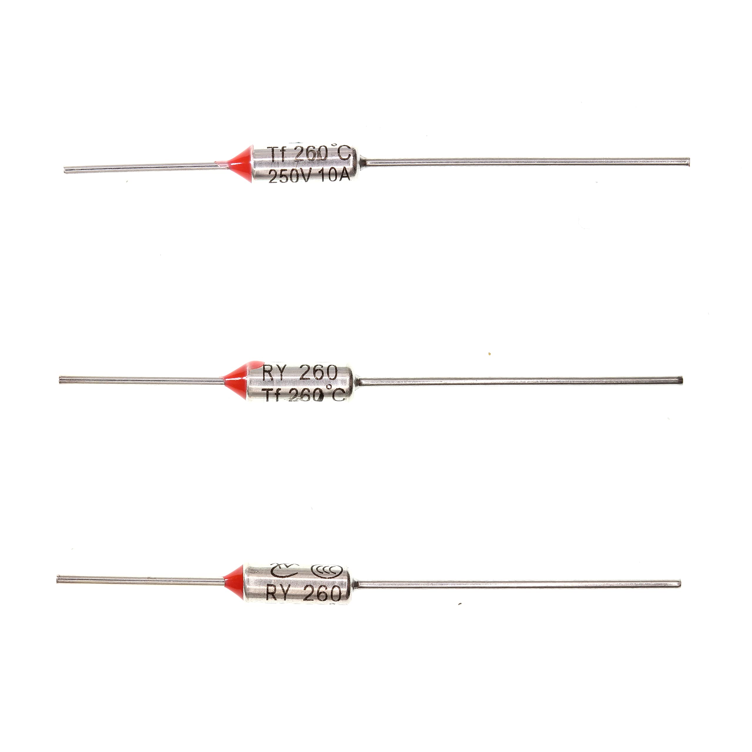 HUABAN 10 Pieces Metal Temperature Thermal Fuse RY260 260 ? 500 ? 10A 250V