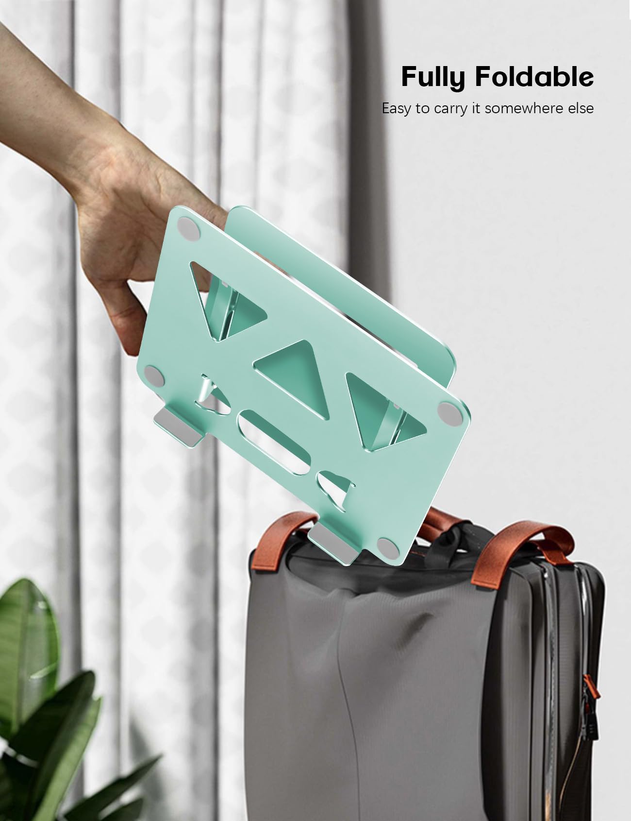 Aoviho Aoviho Adjustable Laptop Stand for Desk Portable Foldable Aluminum Holder for 10-15.6 inch Laptops MacBook Air Pro HP Lenovo Dell Silver - View 7 of 7