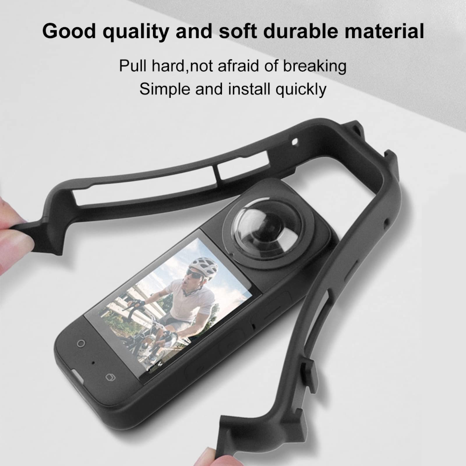 PULUZ PC Plastic Protective Frame for Insta360 X3 Anti Wear Cover Case with Adapter Mount and Screw Accessories Black - View 4 of 7