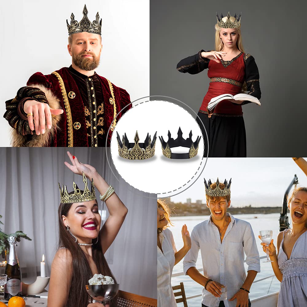 USTOTOP USTOTOP 2pcs Royal Foam King Crown 3D Medieval Headdress Props for Cosplay and Costume Parties - View 7 of 8