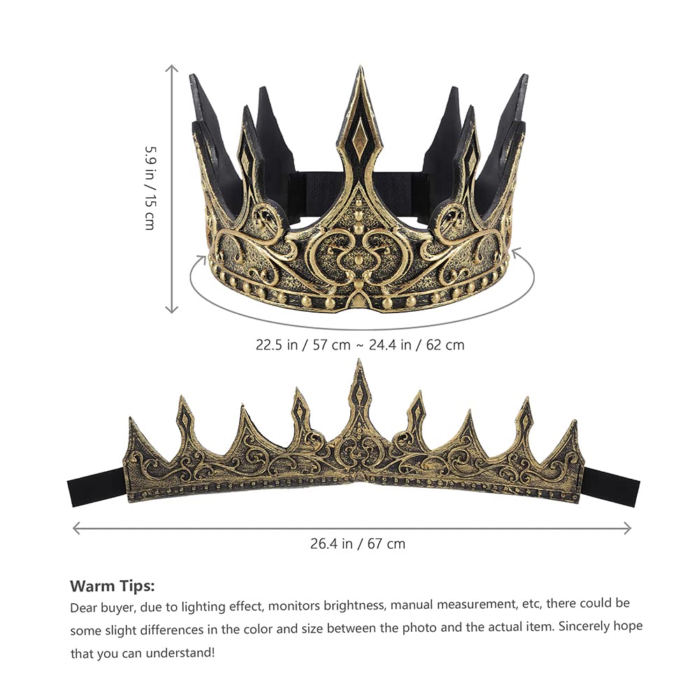 USTOTOP USTOTOP 2pcs Royal Foam King Crown 3D Medieval Headdress Props for Cosplay and Costume Parties - View 8 of 8