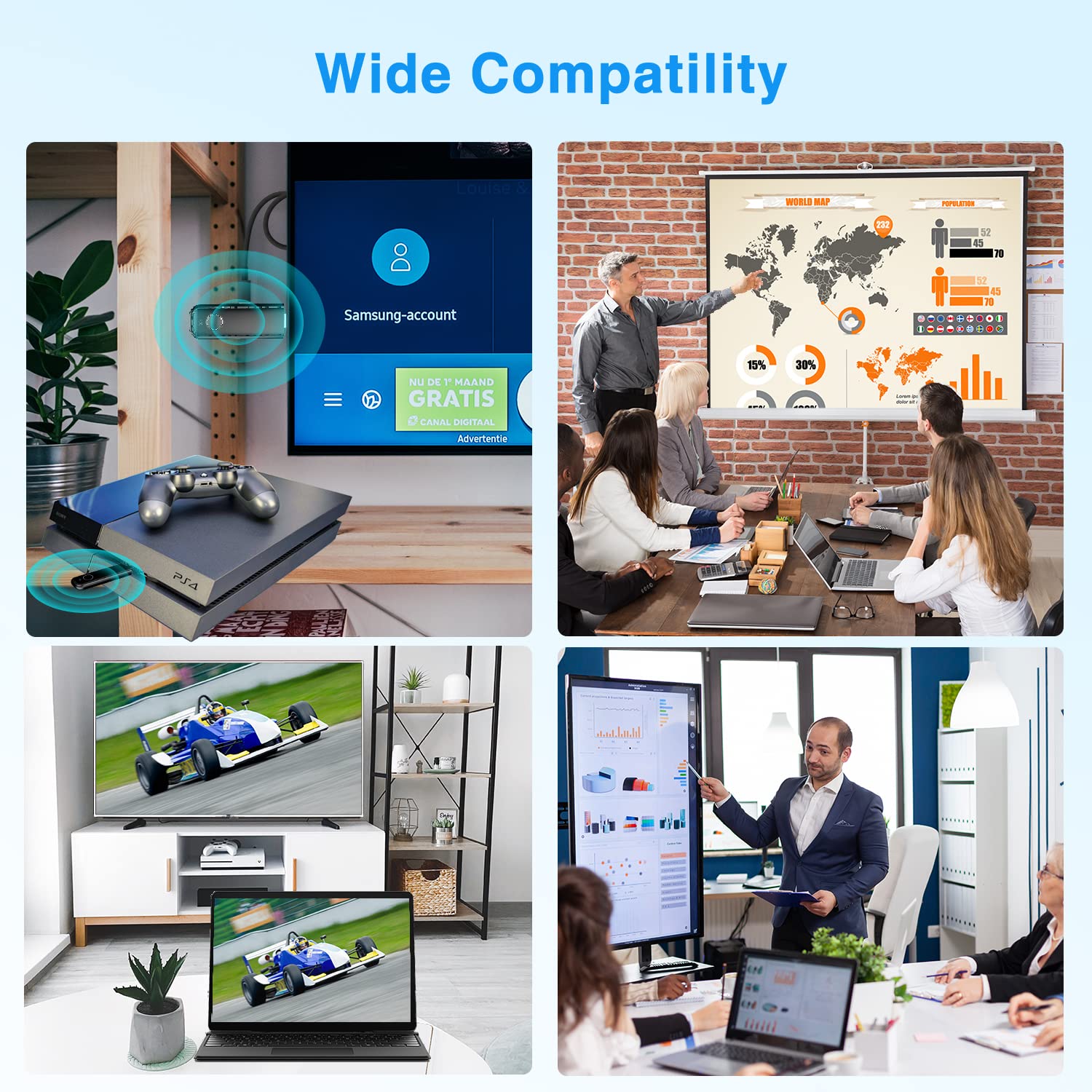 AYNCER AYNCER Wireless HDMI Transmitter and Receiver 1080P WiFi HDMI Extender Adapter for Streaming Video and Audio to TV Projector Monitor - View 6 of 9