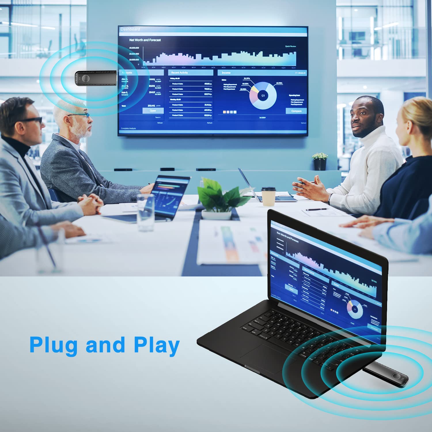 AYNCER AYNCER Wireless HDMI Transmitter and Receiver 1080P WiFi HDMI Extender Adapter for Streaming Video and Audio to TV Projector Monitor - View 7 of 9