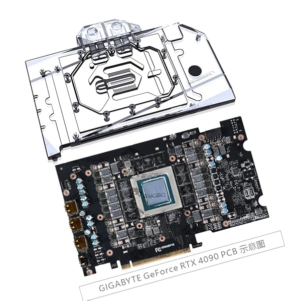 YXHGeeek Premium Copper GPU Water Cooling Block for Gigabyte GeForce RTX 4090 - 5V ARGB LED & Backplate Included - View 3 of 6