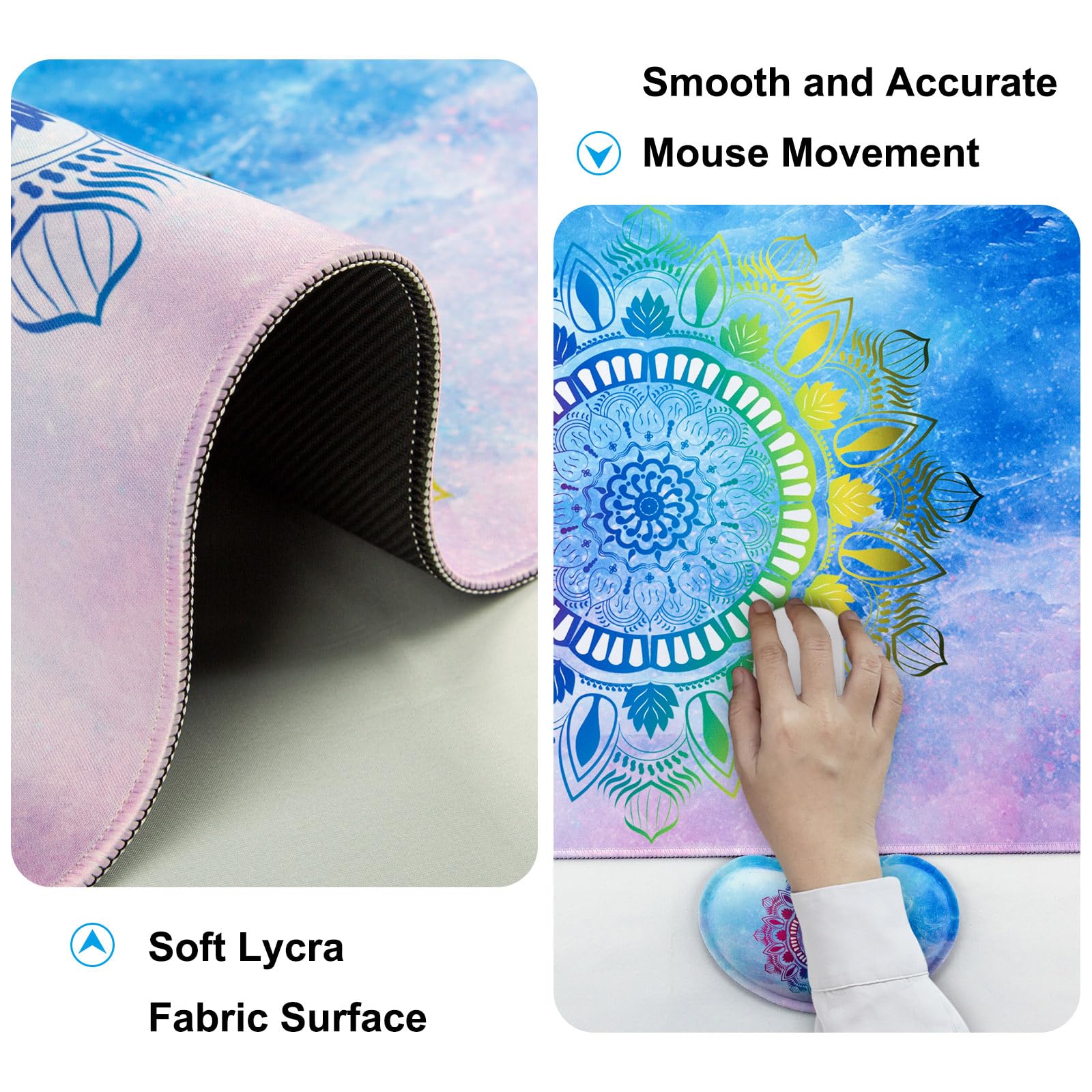 Keyboard Wrist Rest + Mouse Pad with Wrist Support + Desk Mat + Coaster 4 in 1 Set, XXL Large Gaming Mousepad Cute Ergonomic Mouse Pads for Desk - View 4 of 8