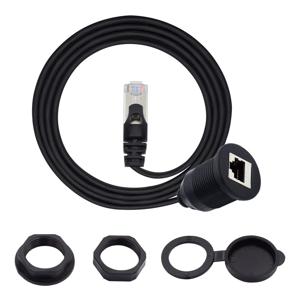 NFHK NFHK 1m Waterproof Dustproof CAT6 RJ45 Male to Female Ethernet Network Extension Cable for Car Panel Mount Design - View 8 of 9