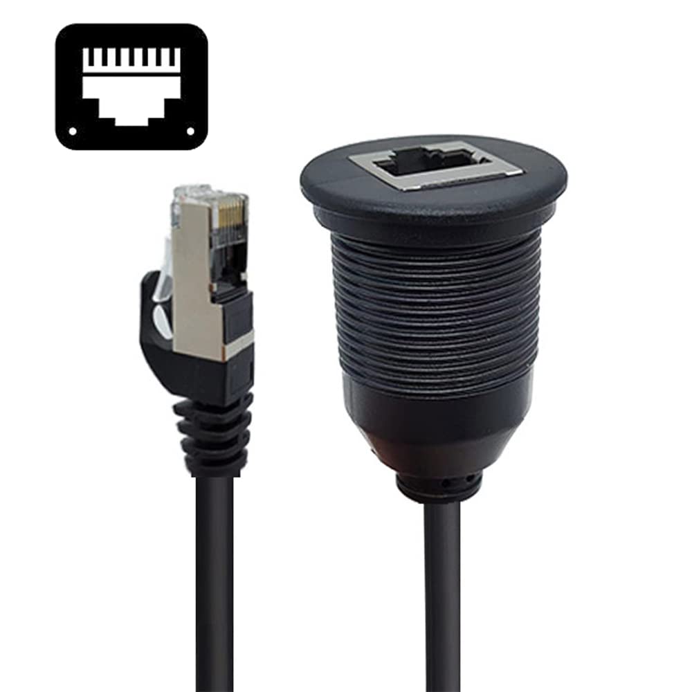 NFHK NFHK 1m Waterproof Dustproof CAT6 RJ45 Male to Female Ethernet Network Extension Cable for Car Panel Mount Design - View 9 of 9