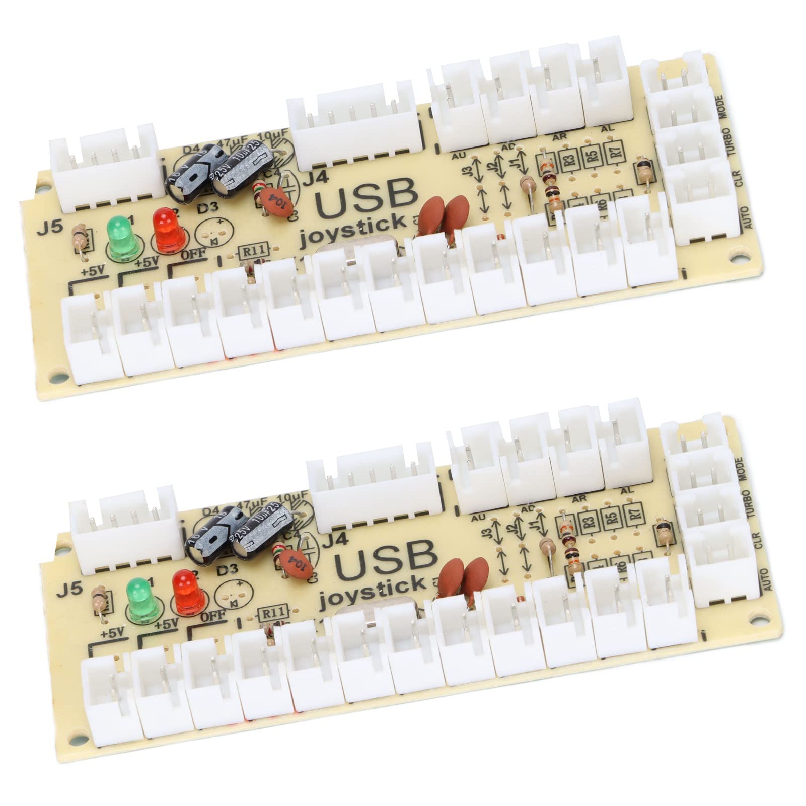 QM070913 Game Controller USB Encoder Zero Delay Module for PC for MAME for Retropie, USB PC Encoder with Wire and 5 pin Joystick Cable, Double