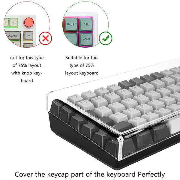 GEEKRIA Geekria Keyboard Dust Cover for 75% Compact 84 Key Keyboards Compatible with Logitech MX Mechanical Mini Keychron K2 Clear Acrylic - View 4 of 8