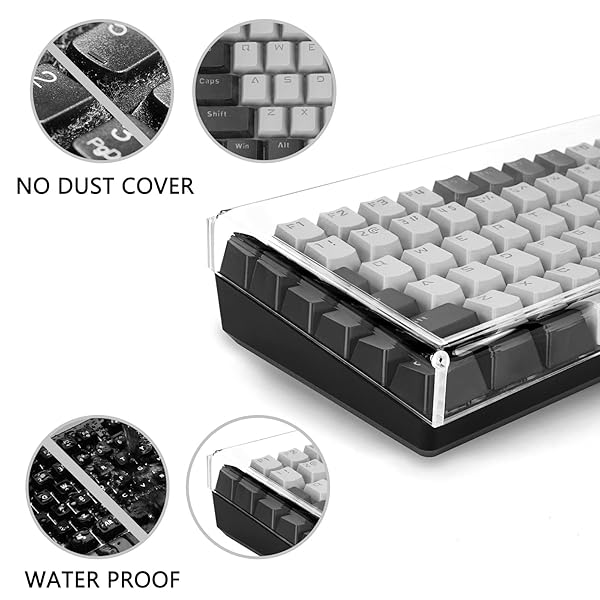 GEEKRIA Geekria Keyboard Dust Cover for 75% Compact 84 Key Keyboards Compatible with Logitech MX Mechanical Mini Keychron K2 Clear Acrylic - View 6 of 8