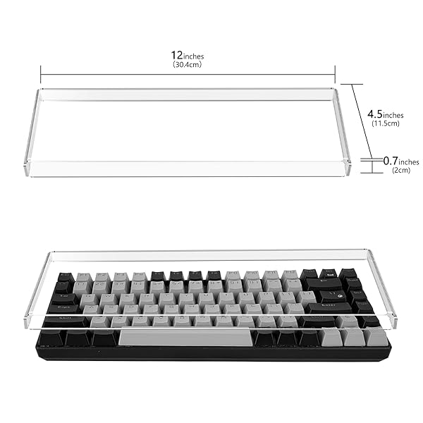 GEEKRIA Geekria Keyboard Dust Cover for 75% Compact 84 Key Keyboards Compatible with Logitech MX Mechanical Mini Keychron K2 Clear Acrylic - View 7 of 8