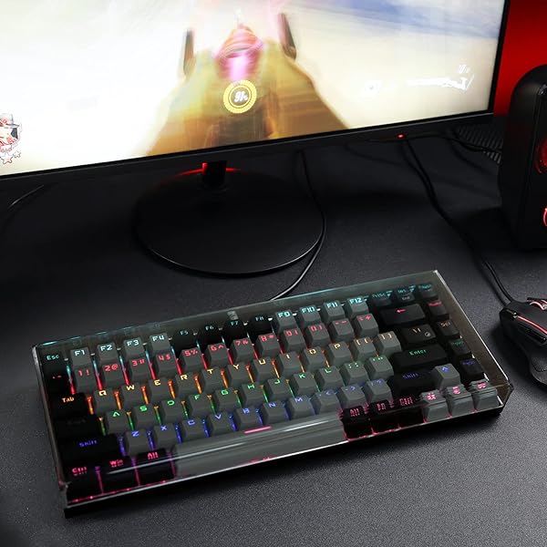 GEEKRIA Geekria Keyboard Dust Cover for 75% Compact 84 Key Keyboards Compatible with Logitech MX Mechanical Mini Keychron K2 Clear Acrylic - View 8 of 8