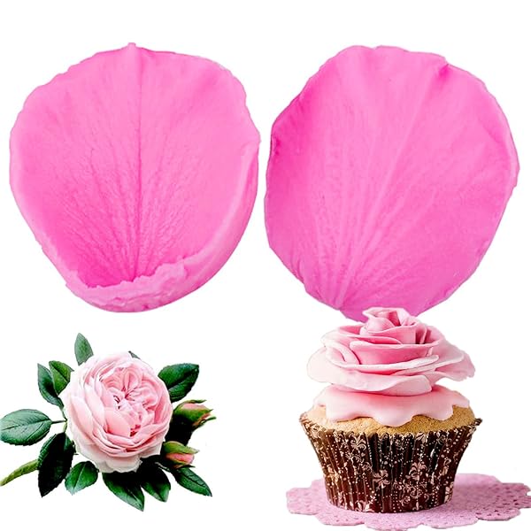 Gasusen Rose Petal Veiner Mold Silicone 3D Flower Molds for Cake Cupcake Decorating Baking Fondant and Gum Paste