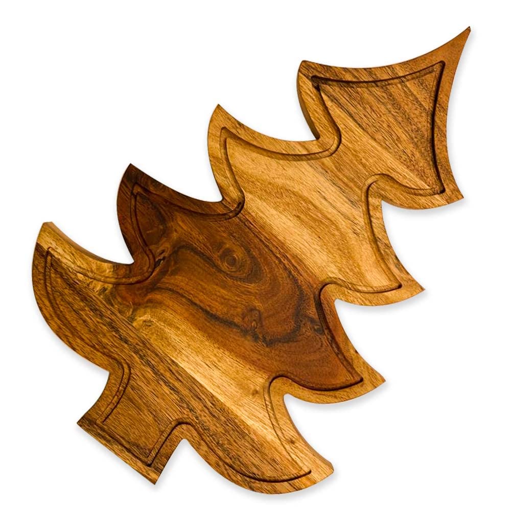 Affinity Decor Affinity Decor Christmas Tree Cutting Board Kitchen Wood Charcuterie Tray 13L x 9W Perfect for Holiday Entertaining and Festive Serving - View 7 of 9