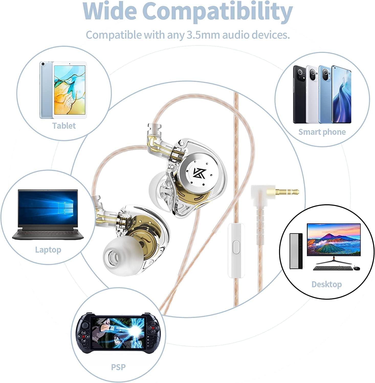 EZ EAR KZ EDX PRO Wired Earbuds HiFi Deep Bass IEM with 10mm Dynamic Driver and Detachable Cable for Superior Sound Quality - View 4 of 7