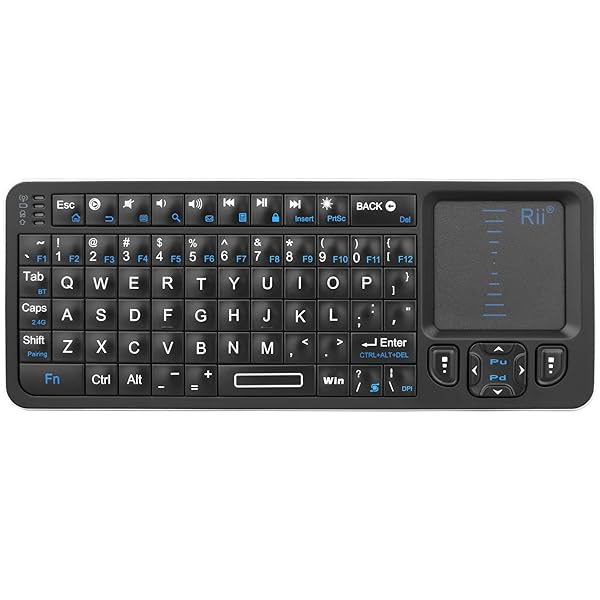 Rii Rii K06 Mini Bluetooth Keyboard: Backlit 2.4GHz Wireless with Touchpad for Android TV, Mac, Windows & HTPC
