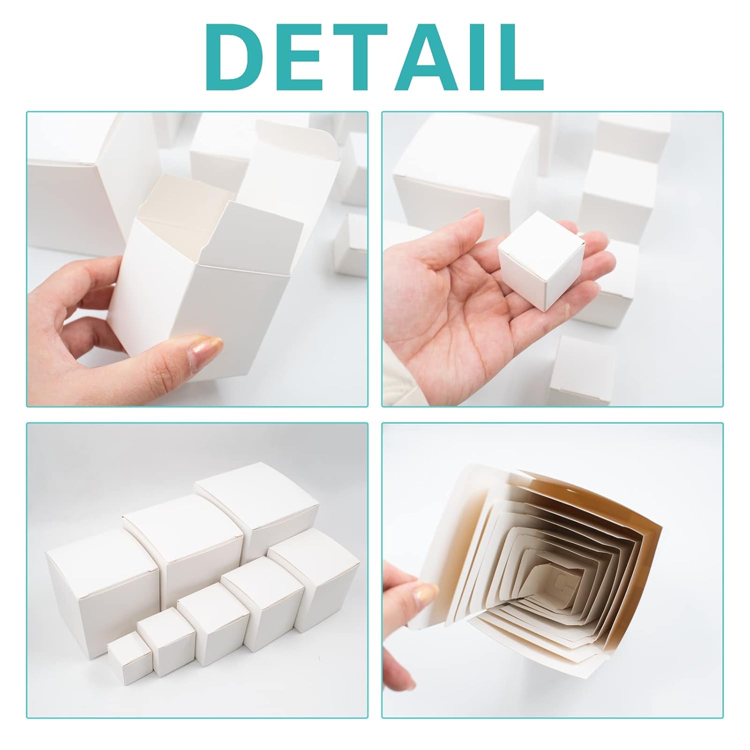 KeaJuidy KeaJuidy Nesting Gift Boxes Surprise Birthday Christmas Wedding Set Small Square Paper Boxes 8 Nesting Cartons 1.2 to 4 Inch - View 4 of 5