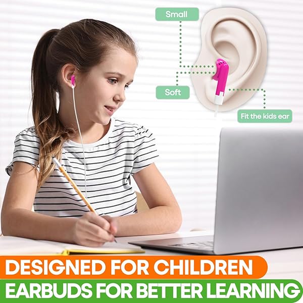 Wensdo 120 Pack Bulk Earbud Headphones - Multi-Color Disposable Earphones for Kids, Students & Adults - Perfect Classroom Gifts! - View 6 of 9