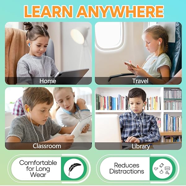 Wensdo 120 Pack Bulk Earbud Headphones - Multi-Color Disposable Earphones for Kids, Students & Adults - Perfect Classroom Gifts! - View 7 of 9