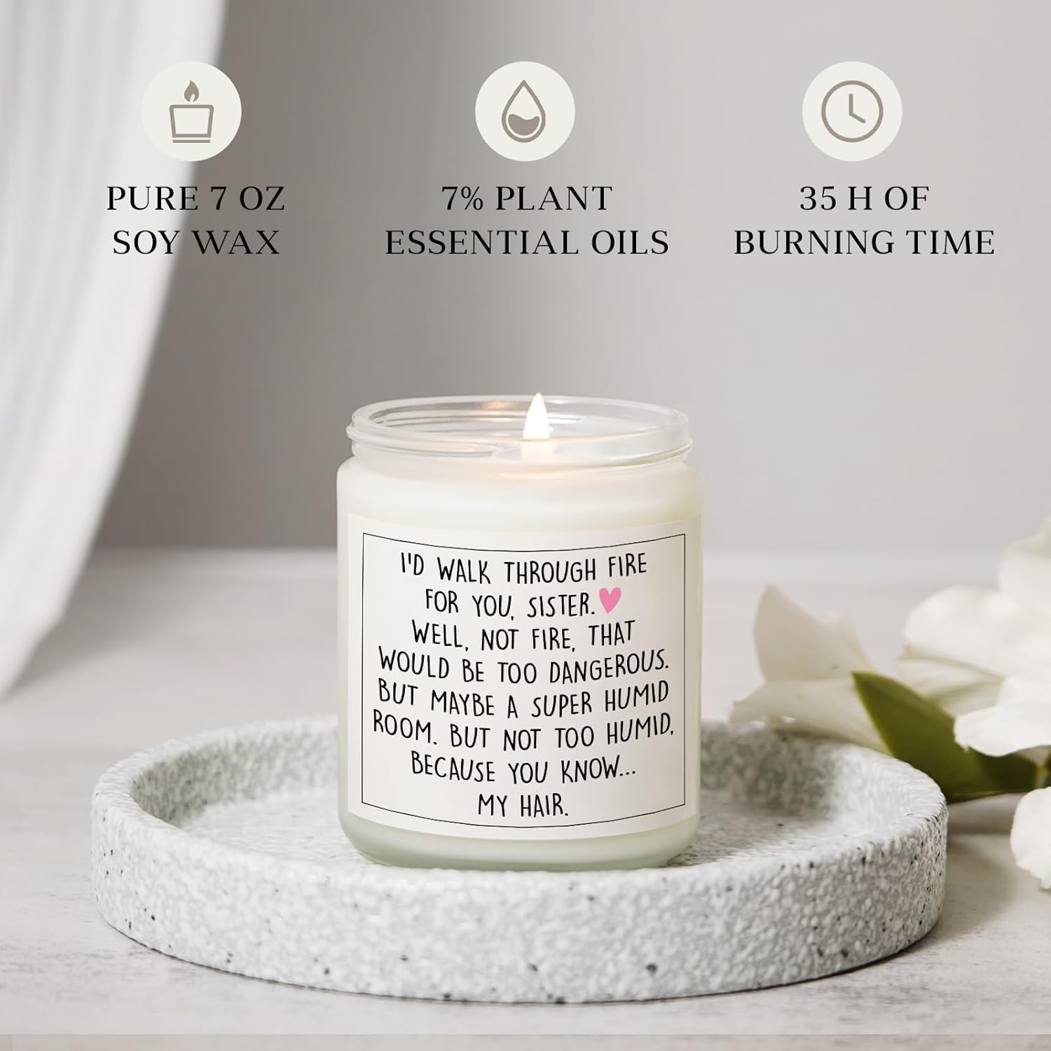 Petalsun Handmade Lavender Soy Wax Candle 7oz Perfect Sister Birthday Gift or Mothers Day Gift for Sister-in-Law - View 4 of 7