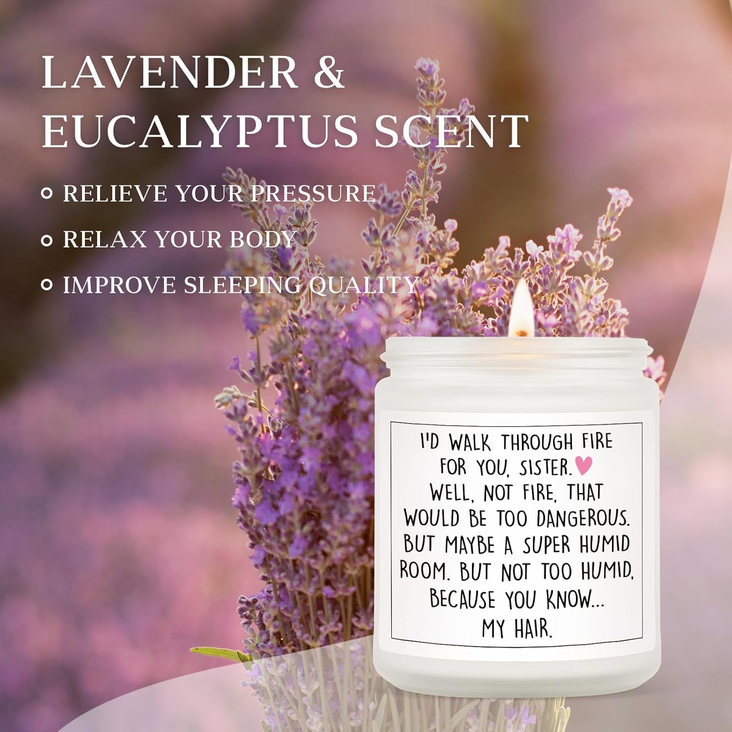 Petalsun Handmade Lavender Soy Wax Candle 7oz Perfect Sister Birthday Gift or Mothers Day Gift for Sister-in-Law - View 5 of 7