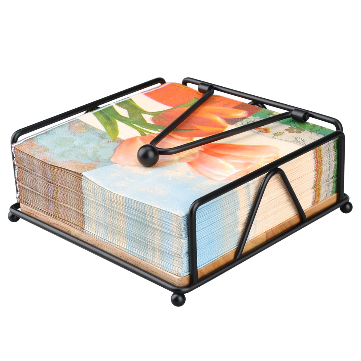 MOLEDINO MOLEDINO Flat Napkin Holder Metal Black Sturdy Design for Kitchen Dining Table Cocktail Bar Outdoor Picnic Party